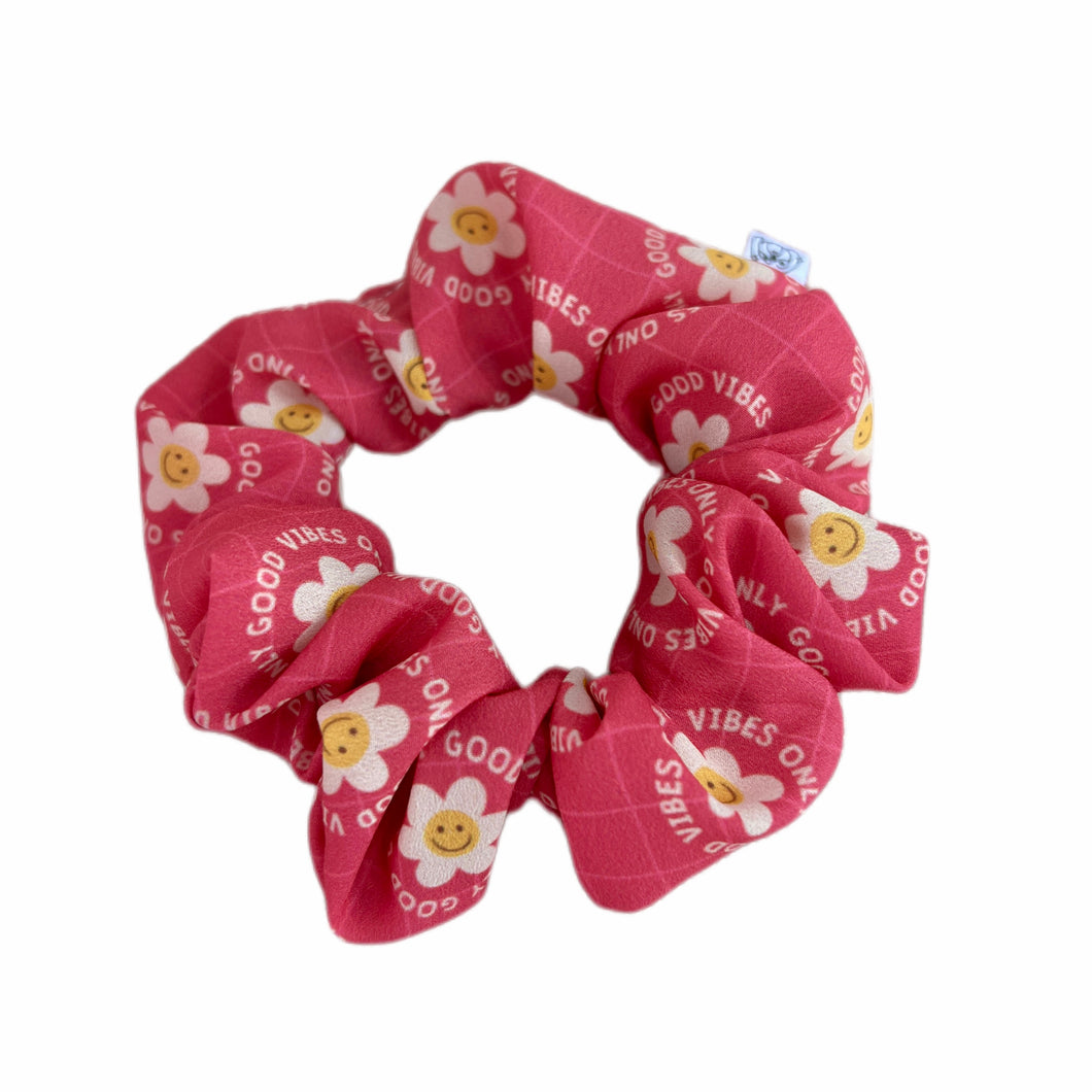 Good Vibes Only Scrunchie - pink